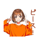 自撮り＆他撮り★ボブカットの女の子（個別スタンプ：35）