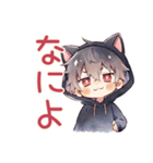黒猫耳パーカーくんの甘えサイン♡（個別スタンプ：38）