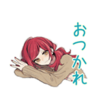 ゆるっと普段着赤髪女子の雑な相槌（個別スタンプ：23）