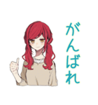 ゆるっと普段着赤髪女子の雑な相槌（個別スタンプ：24）