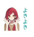 ゆるっと普段着赤髪女子の雑な相槌（個別スタンプ：25）