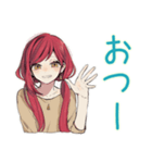 ゆるっと普段着赤髪女子の雑な相槌（個別スタンプ：31）