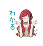 ゆるっと普段着赤髪女子の雑な相槌（個別スタンプ：34）