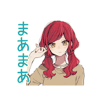 ゆるっと普段着赤髪女子の雑な相槌（個別スタンプ：36）