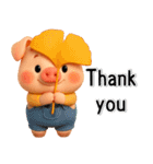 秋冬✨ずーっと使える✨かわいいぶたさん✨3D✨（個別スタンプ：13）