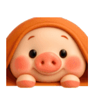 秋冬✨ずーっと使える✨かわいいぶたさん✨3D✨（個別スタンプ：19）
