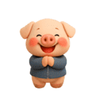 秋冬✨ずーっと使える✨かわいいぶたさん✨3D✨（個別スタンプ：25）