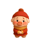 秋冬✨ずーっと使える✨かわいいぶたさん✨3D✨（個別スタンプ：27）