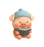 秋冬✨ずーっと使える✨かわいいぶたさん✨3D✨（個別スタンプ：28）