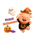 秋冬✨ずーっと使える✨かわいいぶたさん✨3D✨（個別スタンプ：34）