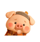 秋冬✨ずーっと使える✨かわいいぶたさん✨3D✨（個別スタンプ：35）