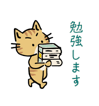 茶トラ猫の勉強するスタンプ6（個別スタンプ：5）