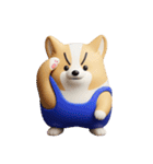 デカ動く 3D猛コーギー silent（個別スタンプ：5）