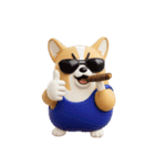 デカ動く 3D猛コーギー silent（個別スタンプ：9）