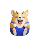 デカ動く 3D猛コーギー silent（個別スタンプ：10）