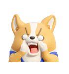 デカ動く 3D猛コーギー silent（個別スタンプ：23）