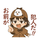 女の子と小鳥 可愛らしい探偵（個別スタンプ：1）