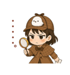 女の子と小鳥 可愛らしい探偵（個別スタンプ：3）