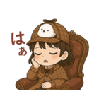 女の子と小鳥 可愛らしい探偵（個別スタンプ：13）