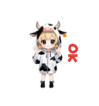 も〜も〜っと癒しのうしちゃん（個別スタンプ：34）