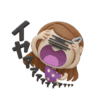 3D ロングヘアガールのネガティブスタンプ（個別スタンプ：8）