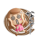 3D ロングヘアガールのネガティブスタンプ（個別スタンプ：9）