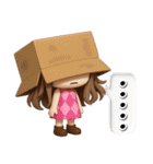 3D ロングヘアガールのネガティブスタンプ（個別スタンプ：12）