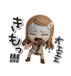 3D ロングヘアガールのネガティブスタンプ（個別スタンプ：16）