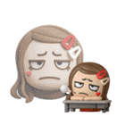 3D ロングヘアガールのネガティブスタンプ（個別スタンプ：21）