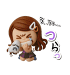 3D ロングヘアガールのネガティブスタンプ（個別スタンプ：22）