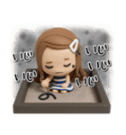 3D ロングヘアガールのネガティブスタンプ（個別スタンプ：28）