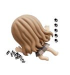 3D ロングヘアガールのネガティブスタンプ（個別スタンプ：30）