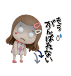 3D ロングヘアガールのネガティブスタンプ（個別スタンプ：33）