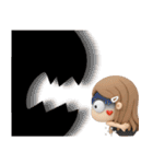 3D ロングヘアガールのネガティブスタンプ（個別スタンプ：40）