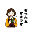 動く 秋冬ほっこり主婦（個別スタンプ：8）