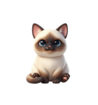 【文字なし】 シャム猫スタンプ（個別スタンプ：1）