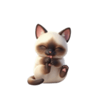 【文字なし】 シャム猫スタンプ（個別スタンプ：3）