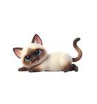 【文字なし】 シャム猫スタンプ（個別スタンプ：5）