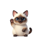 【文字なし】 シャム猫スタンプ（個別スタンプ：7）