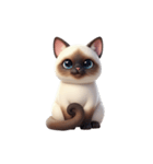 【文字なし】 シャム猫スタンプ（個別スタンプ：8）