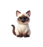【文字なし】 シャム猫スタンプ（個別スタンプ：9）
