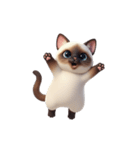 【文字なし】 シャム猫スタンプ（個別スタンプ：10）