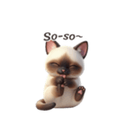 【英語】 シャム猫スタンプ 1（個別スタンプ：3）