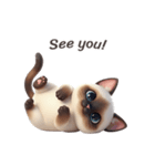 【英語】 シャム猫スタンプ 1（個別スタンプ：16）