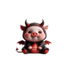 悪魔ピンクブタのおふざけ（個別スタンプ：4）