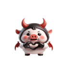 悪魔ピンクブタのおふざけ（個別スタンプ：5）