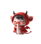 悪魔ピンクブタのおふざけ（個別スタンプ：9）