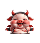 悪魔ピンクブタのおふざけ（個別スタンプ：11）