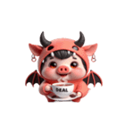 悪魔ピンクブタのおふざけ（個別スタンプ：14）
