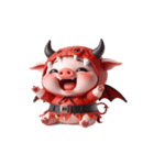 悪魔ピンクブタのおふざけ（個別スタンプ：32）